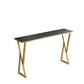 Modern Sintered Stone Bar Table Gold and Metal Base Dining Table Black Without Chairs Clearhalo 'Bar Furniture' 'Bar Tables' 'bar_tables' 'furn' 'furn_bar_tables' 'Furniture' 'Kitchen & Dining Furniture' 5966539