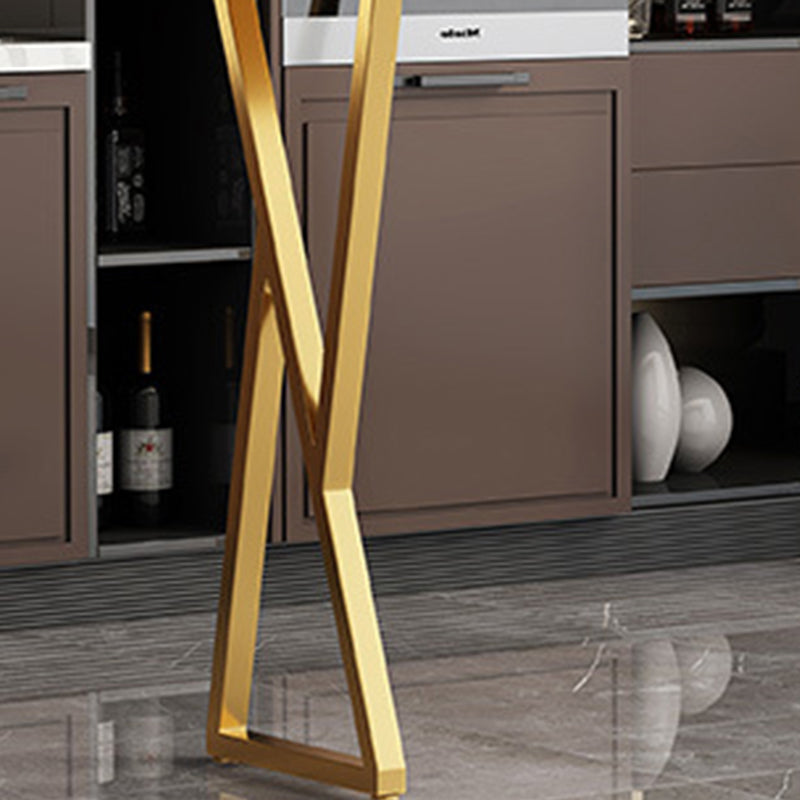 Modern Sintered Stone Bar Table Gold and Metal Base Dining Table Clearhalo 'Bar Furniture' 'Bar Tables' 'bar_tables' 'furn' 'furn_bar_tables' 'Furniture' 'Kitchen & Dining Furniture' 5966546