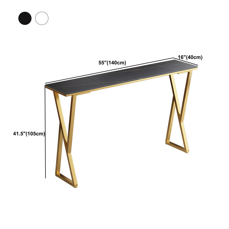 Modern Sintered Stone Bar Table Gold and Metal Base Dining Table Clearhalo 'Bar Furniture' 'Bar Tables' 'bar_tables' 'furn' 'furn_bar_tables' 'Furniture' 'Kitchen & Dining Furniture' 5966549