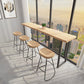 Natural Solid Wood Bar Table Industrial Specialty Bar Height Pub Table with Sled Base