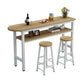 Mesa de comedor de madera artificial, mesa de pub moderna con altura de mostrador y estante