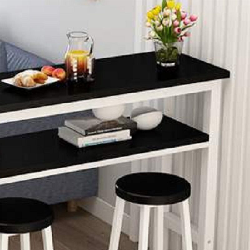 Mesa de comedor de madera artificial, mesa de pub moderna con altura de mostrador y estante