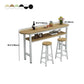 Mesa de comedor de madera artificial, mesa de pub moderna con altura de mostrador y estante