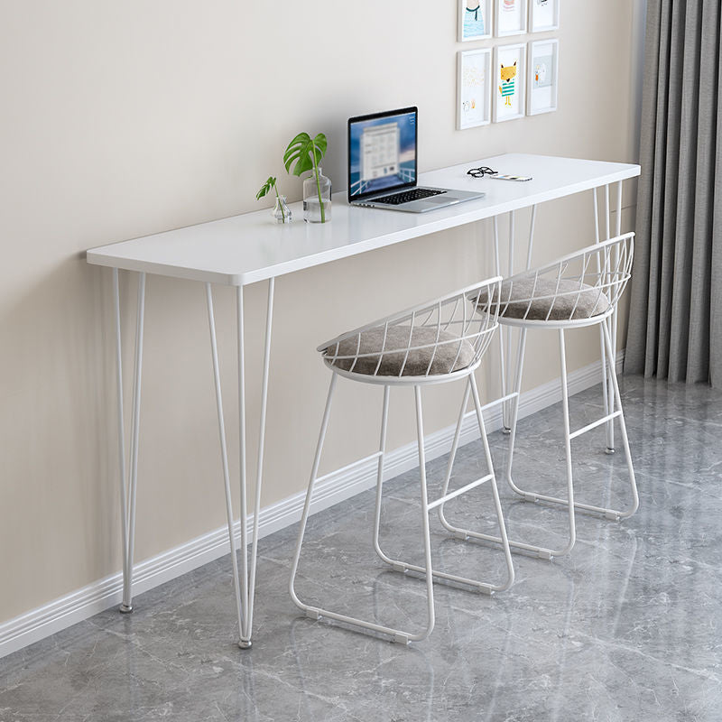 Mesa de altura de contador superior rectángulo con mesa de barra base de metal