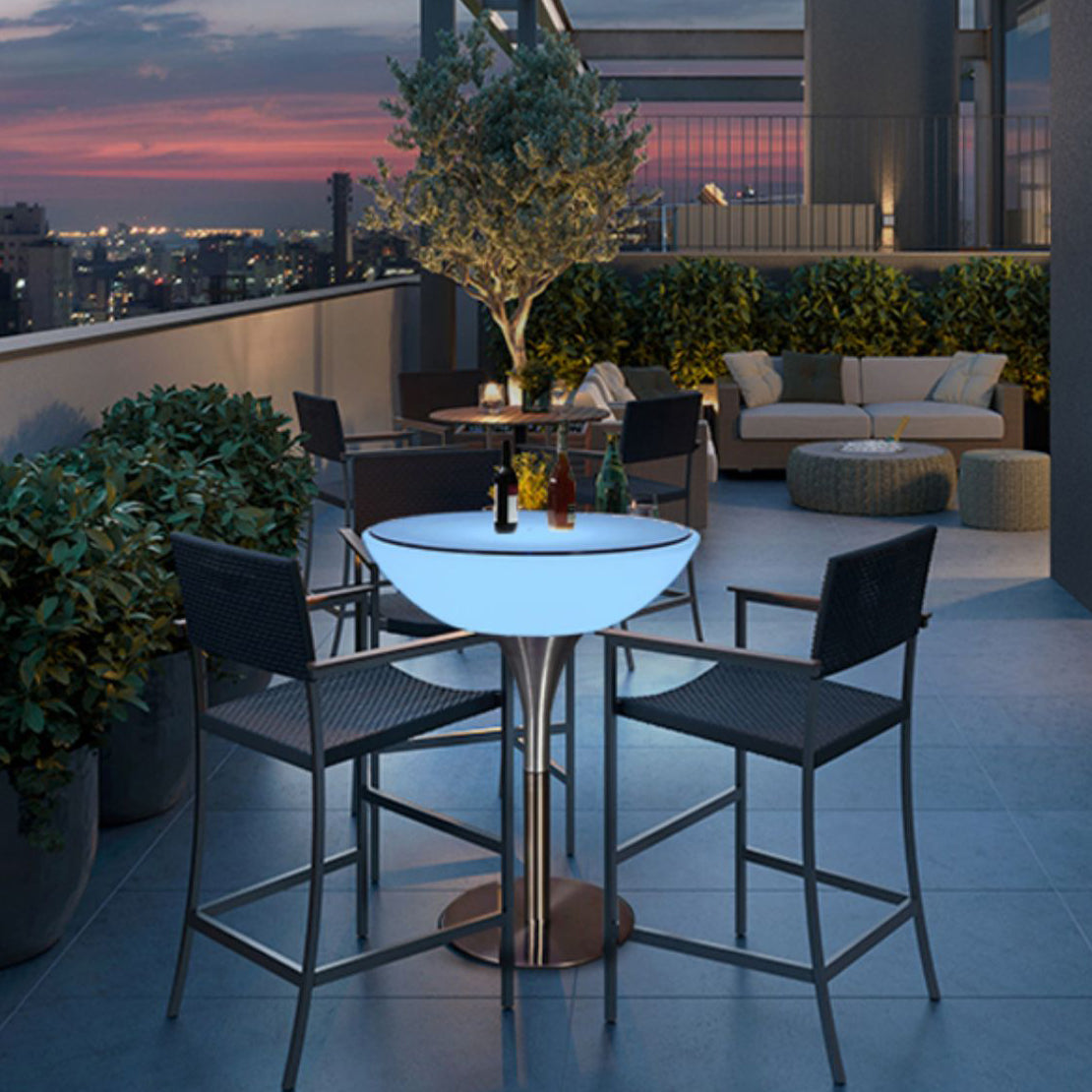 Contrate tavola di plastica bianca moderna con tavolo top top in argento tavolino