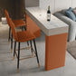 Rectangular White Modern Bar Table Stone Table for Restaurant 55.1"L x 15.7"W x 39.4"H Orange Without Chairs Clearhalo 'Bar Furniture' 'Bar Tables' 'bar_tables' 'furn' 'furn_bar_tables' 'Furniture' 'Kitchen & Dining Furniture' 5966669