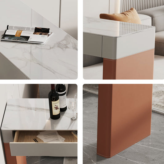 Rectangular White Modern Bar Table Stone Table for Restaurant Clearhalo 'Bar Furniture' 'Bar Tables' 'bar_tables' 'furn' 'furn_bar_tables' 'Furniture' 'Kitchen & Dining Furniture' 5966673