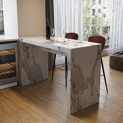 Marble Bistro Bar Height Cocktail Table with Two Legs Bistro Table