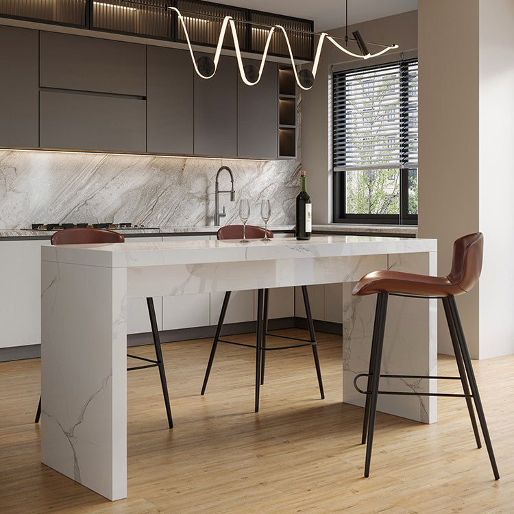 Marble Bistro Bar Height Cocktail Table with Two Legs Bistro Table