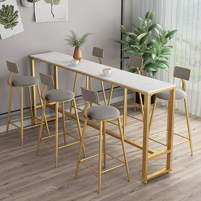 Metal Tall Rectangular Table, Modern Minimalist Commercial Bar Table