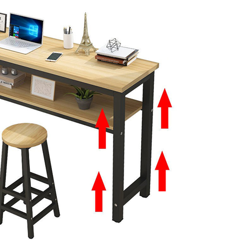 Tavolo rettangolare in metallo e legno moderno tavolo da bar di casa minimalista moderno