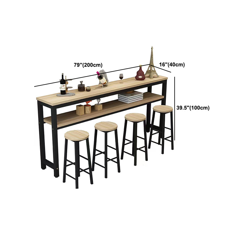 Tavolo rettangolare in metallo e legno moderno tavolo da bar di casa minimalista moderno