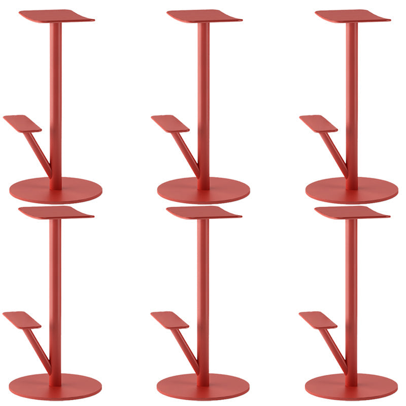 Metal Backless Counter Stool Modern Indoor Bar Stool with Footrest