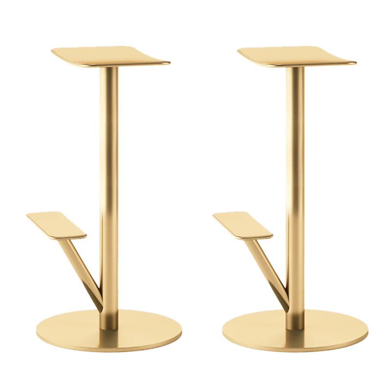 Metal Backless Counter Stool Modern Indoor Bar Stool with Footrest