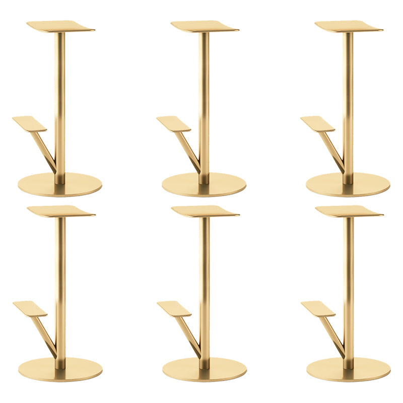 Metal Backless Counter Stool Modern Indoor Bar Stool with Footrest