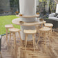 Solid Wood Backless Bar Chair Modern Indoor Bar Stool with Wooden Legs