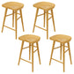 Solid Wood Backless Bar Chair Modern Indoor Bar Stool with Wooden Legs
