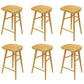Solid Wood Backless Bar Chair Modern Indoor Bar Stool with Wooden Legs