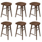 Solid Wood Backless Bar Chair Modern Indoor Bar Stool with Wooden Legs