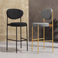 Industrial Upholstered Armless Bar Stool Round Seat Bar Chair with Metal Legs