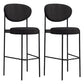 Industrial Upholstered Armless Bar Stool Round Seat Bar Chair with Metal Legs