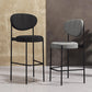 Industrial Upholstered Armless Bar Stool Round Seat Bar Chair with Metal Legs