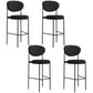 Industrial Upholstered Armless Bar Stool Round Seat Bar Chair with Metal Legs