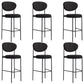 Industrial Upholstered Armless Bar Stool Round Seat Bar Chair with Metal Legs