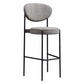 Industrial Upholstered Armless Bar Stool Round Seat Bar Chair with Metal Legs