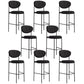 Industrial Upholstered Armless Bar Stool Round Seat Bar Chair with Metal Legs