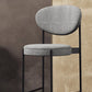 Industrial Upholstered Armless Bar Stool Round Seat Bar Chair with Metal Legs