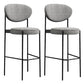 Industrial Upholstered Armless Bar Stool Round Seat Bar Chair with Metal Legs