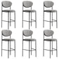 Industrial Upholstered Armless Bar Stool Round Seat Bar Chair with Metal Legs