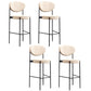 Industrial Upholstered Armless Bar Stool Round Seat Bar Chair with Metal Legs
