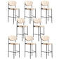 Industrial Upholstered Armless Bar Stool Round Seat Bar Chair with Metal Legs