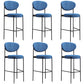 Industrial Upholstered Armless Bar Stool Round Seat Bar Chair with Metal Legs
