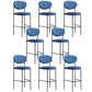 Industrial Upholstered Armless Bar Stool Round Seat Bar Chair with Metal Legs