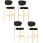 Industrial Upholstered Armless Bar Stool Round Seat Bar Chair with Metal Legs