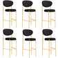 Industrial Upholstered Armless Bar Stool Round Seat Bar Chair with Metal Legs