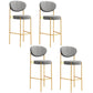 Industrial Upholstered Armless Bar Stool Round Seat Bar Chair with Metal Legs