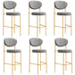 Industrial Upholstered Armless Bar Stool Round Seat Bar Chair with Metal Legs