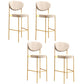 Industrial Upholstered Armless Bar Stool Round Seat Bar Chair with Metal Legs
