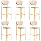 Industrial Upholstered Armless Bar Stool Round Seat Bar Chair with Metal Legs