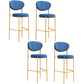 Industrial Upholstered Armless Bar Stool Round Seat Bar Chair with Metal Legs
