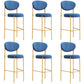 Industrial Upholstered Armless Bar Stool Round Seat Bar Chair with Metal Legs