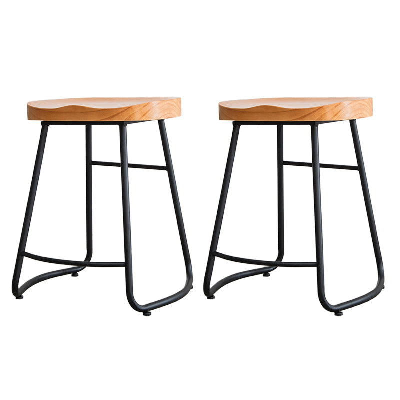 Modern Footrest Solid Wood Bar Stool Dessert Shop Backless Stool Wood 2 Piece Set Clearhalo 'Bar Furniture' 'Bar Stools' 'bar_stools' 'furn' 'furn_bar_stools' 'Furniture' 'Kitchen & Dining Furniture' 5967171