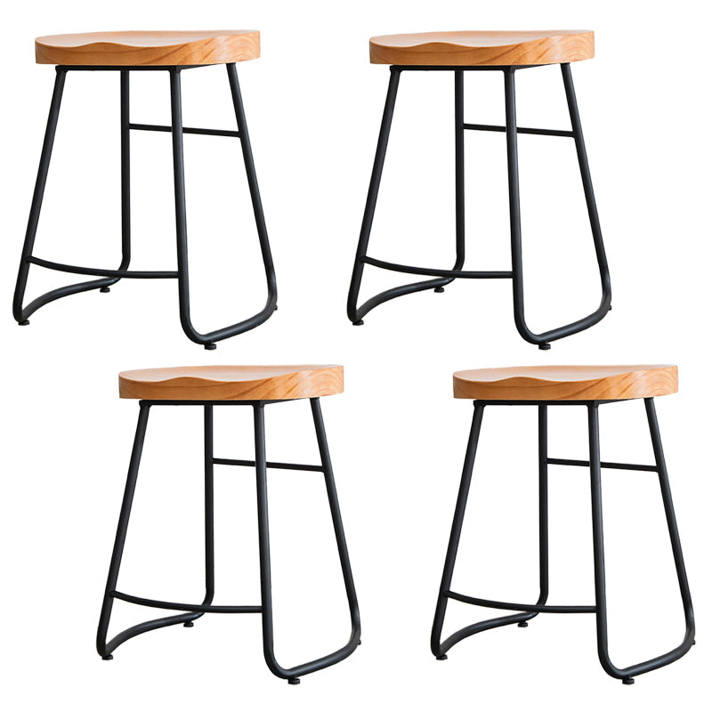 Modern Footrest Solid Wood Bar Stool Dessert Shop Backless Stool Wood 4 Piece Set Clearhalo 'Bar Furniture' 'Bar Stools' 'bar_stools' 'furn' 'furn_bar_stools' 'Furniture' 'Kitchen & Dining Furniture' 5967173