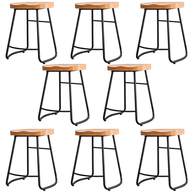 Modern Footrest Solid Wood Bar Stool Dessert Shop Backless Stool Wood 8 Piece Set Clearhalo 'Bar Furniture' 'Bar Stools' 'bar_stools' 'furn' 'furn_bar_stools' 'Furniture' 'Kitchen & Dining Furniture' 5967177