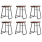 Modern Footrest Solid Wood Bar Stool Dessert Shop Backless Stool Walnut 6 Piece Set Clearhalo 'Bar Furniture' 'Bar Stools' 'bar_stools' 'furn' 'furn_bar_stools' 'Furniture' 'Kitchen & Dining Furniture' 5967182