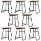 Modern Footrest Solid Wood Bar Stool Dessert Shop Backless Stool Walnut 8 Piece Set Clearhalo 'Bar Furniture' 'Bar Stools' 'bar_stools' 'furn' 'furn_bar_stools' 'Furniture' 'Kitchen & Dining Furniture' 5967184